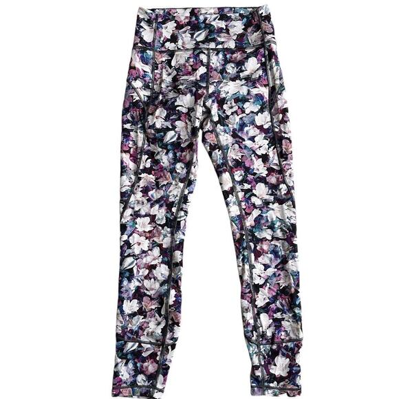 Lululemon In Movement Tight floral workout leggings Everlux size 4 utopia - Picture 3 of 13